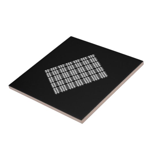 Keramik Tile Weiß und Schwarz Kariert Fliese (Seite)