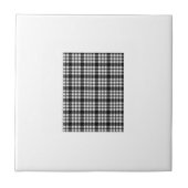 Keramik Tile Weiß und Schwarz Kariert Fliese (Vorderseite)