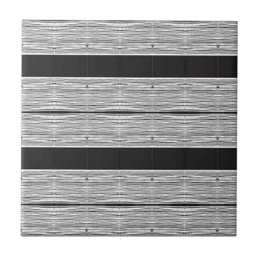 Keramik Tile Weiß und Schwarz Kariert Fliese (Vorderseite)