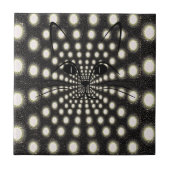 Keramik Tile, Weiß und Schwarze Kreislaufkatzen Fliese (Vorderseite)