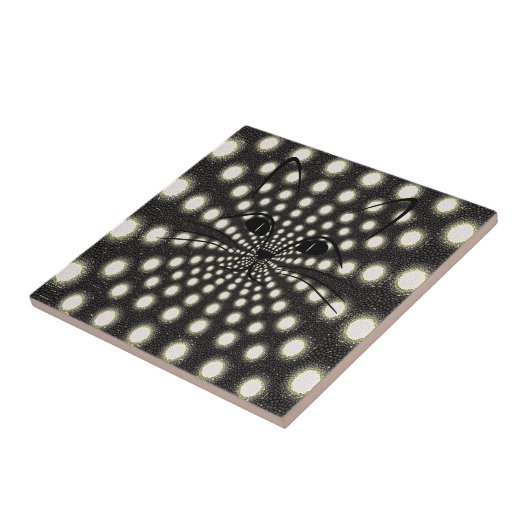 Keramik Tile, Weiß und Schwarze Kreislaufkatzen Fliese (Seite)