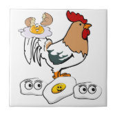 Keramik Tile Weiße Hühner Fliese (Vorderseite)