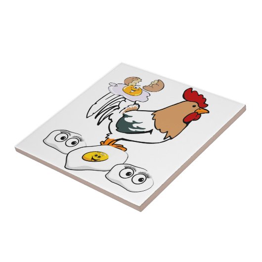 Keramik Tile Weiße Hühner Fliese (Seite)
