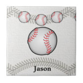 Keramik Tile White Baseball Sports Fliese (Vorderseite)