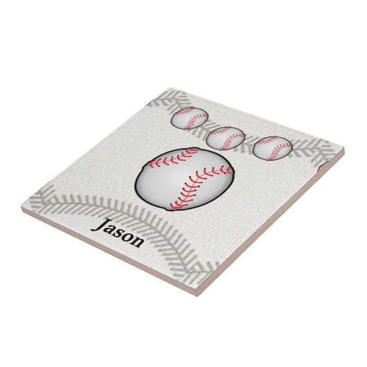 Keramik Tile White Baseball Sports Fliese (Seite)