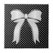 Keramik Tile White Black Punkt White Bow Fliese (Vorderseite)