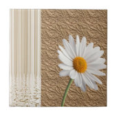 Keramik Tile White Daisy Floral Fliese (Vorderseite)