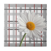 Keramik Tile White Daisy Floral Fliese (Vorderseite)
