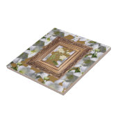 Keramik Tile White Floral Gold Fliese (Seite)