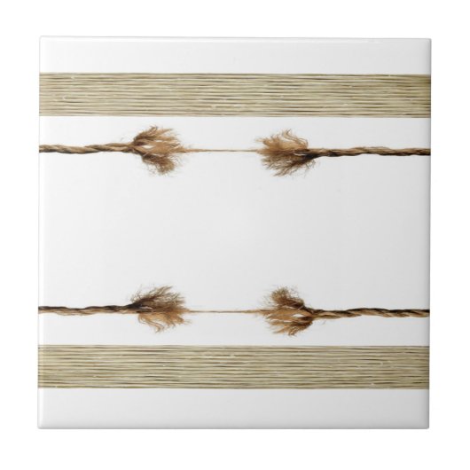 Keramik Tile White Rope Natural Fliese (Vorderseite)