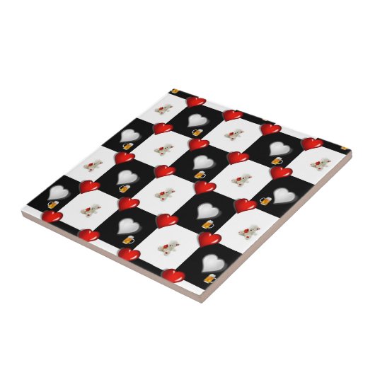 Keramik Tile White Teddy Bär Fliese (Seite)