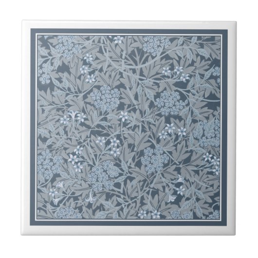 KERAMIK TILE: WILLIAM MORRIS : BLUE JASMINE FLIESE (Vorderseite)