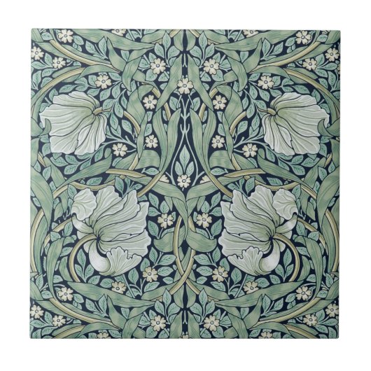 KERAMIK TILE ; WILLIAM MORRIS : PIMPERNEL FLIESE (Vorderseite)