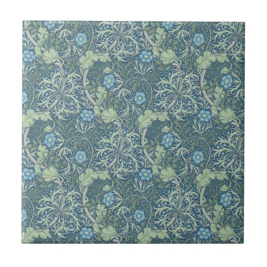 KERAMIK TILE : WILLIAM MORRIS : SEEWEED FLIESE (Vorderseite)