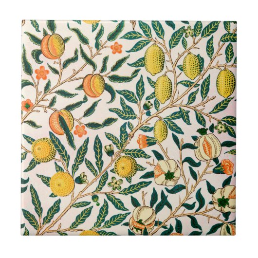 KERAMIK TILE WILLIAM MORRIS YELLOW POMEGRANATE FLIESE (Vorderseite)