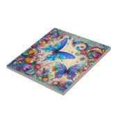 Keramik Tile - Wirbellose Schmetterlinge Fliese (Seite)