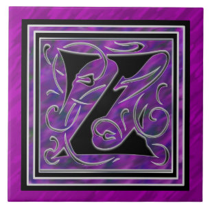 Keramik-Tiles für Z-Monogramm "Lila Gewässer" Fliese