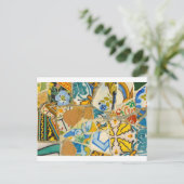 Keramik Tiles in Parc Guell in Barcelona Spanien Postkarte (Stehend Vorderseite)