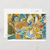 Keramik Tiles in Parc Guell in Barcelona Spanien Postkarte (Vorne/Hinten)