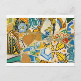 Keramik Tiles in Parc Guell in Barcelona Spanien Postkarte