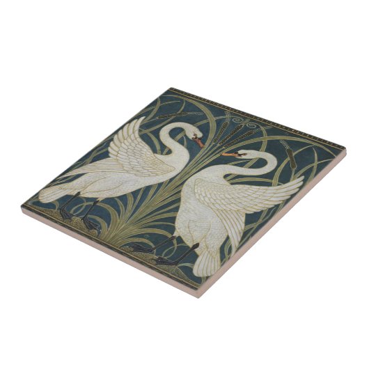 Keramik Tiles - Jugendstil-Schwäne Fliese (Seite)