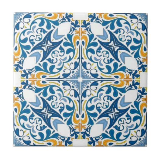 Keramik Tiles - Portugiesisch Blau Fliese (Vorderseite)