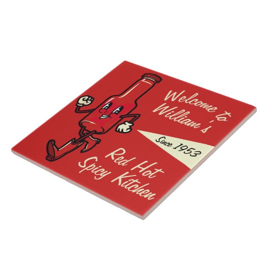 KERAMIK TILES - Red Hot Sauce Personalisiert  Fliese (Seite)