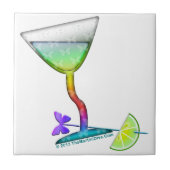 KERAMIK TILES & TRIVETS - BUTTERFLY MARTINI FLIESE (Vorderseite)