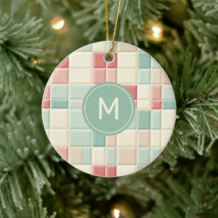 Keramik Tiles von benutzerdefinierten Monogram-Pas Ornament