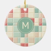 Keramik Tiles von benutzerdefinierten Monogram-Pas Ornament (Hinten)