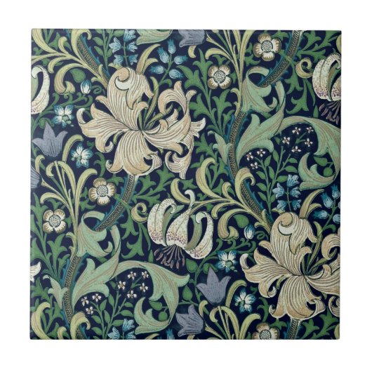 KERAMIK TITEL ; WILLIAM MORRIS : HONEYSUCKLE FLIESE (Vorderseite)