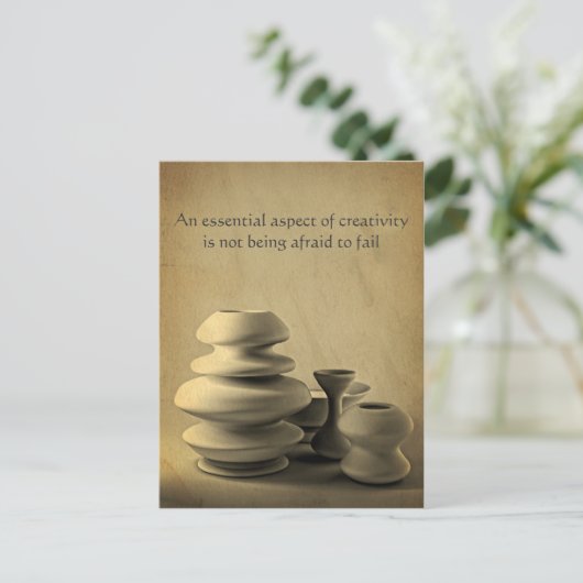 Keramik-Töpferei-Stillleben Kohlenstube-Sketch Postkarte (Stehend Vorderseite)