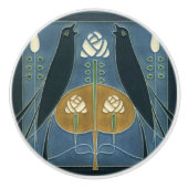 Keramik Tür und Schrank Knobs - Vögel Rose Keramikknauf (Vorderseite)