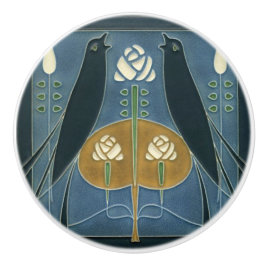 Keramik Tür und Schrank Knobs - Vögel Rose Keramikknauf