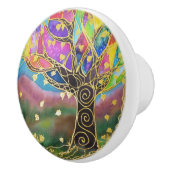 Keramik Tür/Zeichn Knobs - Baum des Lebens Keramikknauf (Rechts)