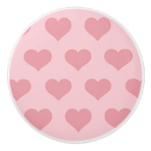 Keramik Türknopf für rosa Herzen