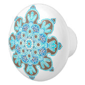 Keramik Turquoise und braune Medaillons Keramikknauf (Rechts)