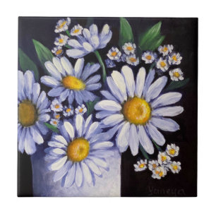 Keramik-Untersetzer mit Gänseblümchen-Muster Fliese