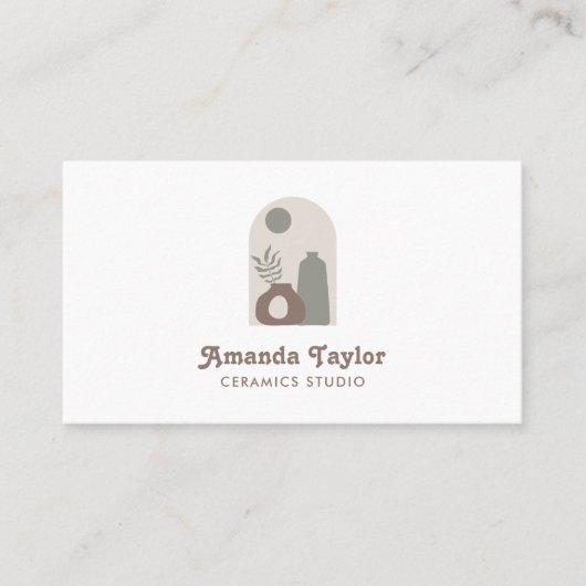 Keramik Vase Moderne Wohngestaltung Innendesign Visitenkarte (Vorderseite)