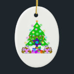 Keramik Verspieltes Val Corippo Keramik Ornament<br><div class="desc">Weihnachtsgeschenke und Chanukah menorah Ornamente für interreligiöse Familien,  die jüdisch und Christlich feiern beide Feiertage in dieser Saison.</div>