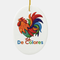 Keramik-Verzierung De Colores Rooster Gallo