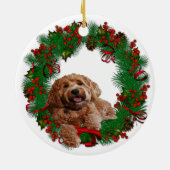 Keramik-Verzierung mit goldenem Gekritzel Keramik Ornament (Hinten)