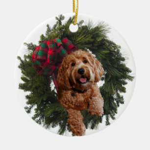 Keramik-Verzierung mit goldenem Gekritzel Keramik Ornament