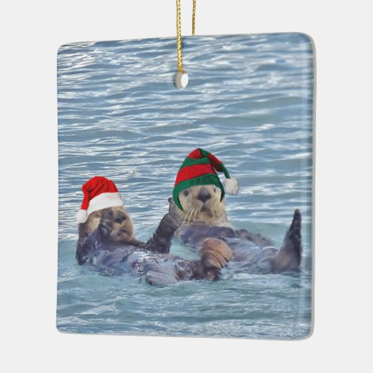 Keramik-Verzierung mit Ottern u. Siegel Keramikornament (Links)