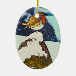 Keramik-Verzierung Robins Redbreast Keramikornament