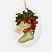 Keramik Vintage Weihnachten Strumpf Keramik Ornament (Hinten)
