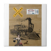 Keramik Vintager Zughund Fliese (Vorderseite)