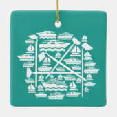 Keramik von Booten und Booten Keramikornament (Rückseite)