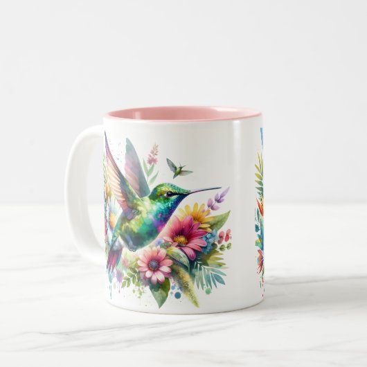 Keramik von Hummingvögeln Tasse (Vorderseite Links)