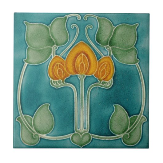 Keramik Wandfliesen - Jugendstil-Tile Fliese (Vorderseite)
